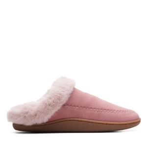 Women's Clarks Pilton Home Slippers Rose | CLK562FJH