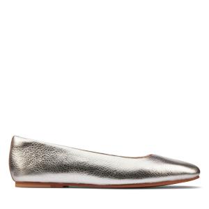 Women's Clarks Pure Ballet 2 Ballet Flats Metal | CLK483ENG