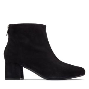 Women's Clarks Sheer55 Zip Heeled Boots Black | CLK197BKC