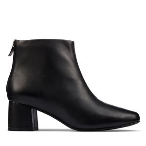 Women's Clarks Sheer55 Zip Heeled Boots Black | CLK620CYE