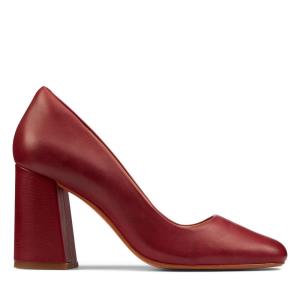 Women's Clarks Sheer85 Court Heels Shoes Red | CLK726LCV