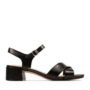 Women's Clarks Sheer 35 Strap Sandals Black | CLK392KCW