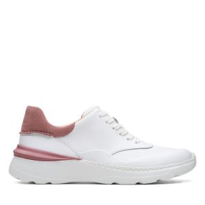 Women's Clarks Sprint Lite Lace Sneakers White Rose | CLK587YGU