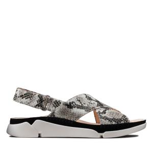 Women's Clarks Tri Alexia Sandals Grey Snake | CLK456ENU