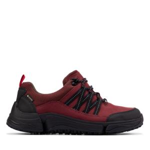 Women's Clarks Tri Path Lo GORE-TEX Sneakers Burgundy | CLK271OMQ