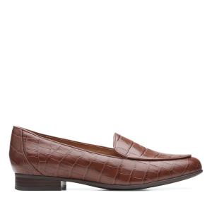 Women's Clarks Un Blush Ease Loafers Dark Brown | CLK603RBC