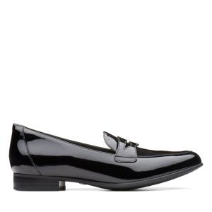 Women's Clarks Un Blush Go Loafers Black | CLK580YIN