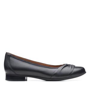 Women's Clarks Un Blush Wish Flat Shoes Black | CLK790DIR