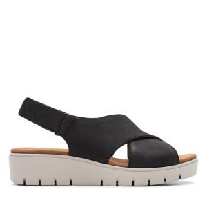 Women's Clarks Un Karely Sun Sandals Black | CLK143RKU