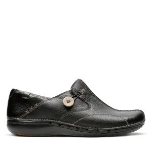 Women's Clarks Un Loop Black Shoes Black | CLK213PYJ