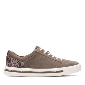 Women's Clarks Un Maui Lace Sneakers Grey Brown | CLK289REA