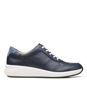 Women's Clarks Un Rio Mix Sneakers Navy | CLK386PLA