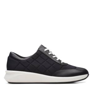 Women's Clarks Un Rio Stitch Sneakers Black | CLK678WGZ