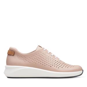 Women's Clarks Un Rio Tie Sneakers Pink | CLK458FXZ