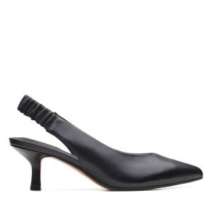 Women's Clarks Violet55 Sling Heels Shoes Black | CLK620FVS