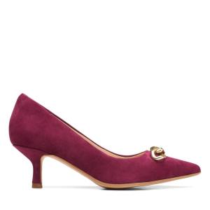 Women's Clarks Violet55 Trim Heels Shoes Rose | CLK059RKJ