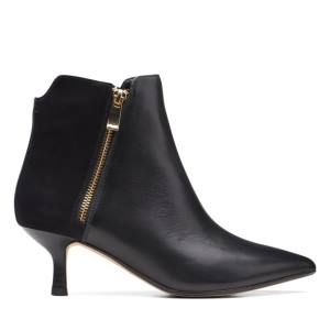 Women's Clarks Violet55 Zip Ankle Boots Black | CLK682BTR