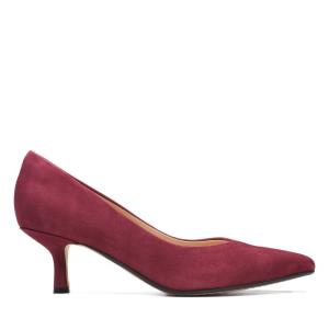 Women's Clarks Violet 55 Court Heels Shoes Red | CLK140HGI