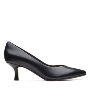 Women's Clarks Violet 55 Court Heels Shoes Black | CLK198HYK