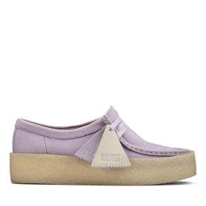 Women's Clarks Wallabee Cup Flat Shoes Purple | CLK308ASL