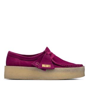 Women's Clarks Wallabee Cup Flat Shoes Purple | CLK701BDP