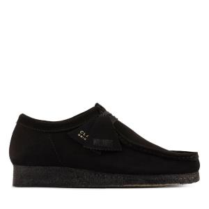 Women's Clarks Wallabee Flat Shoes Black | CLK869YUD