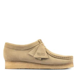 Women's Clarks Wallabee Flat Shoes Brown | CLK847NIW