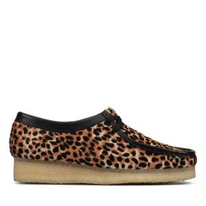 Women's Clarks Wallabee Flat Shoes Leopard | CLK763EOD