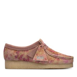 Women's Clarks Wallabee Flat Shoes Red | CLK649ADI