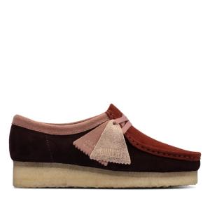 Women's Clarks Wallabee Flat Shoes Rose | CLK614ZXM