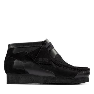 Women's Clarks Wallabee Patch Casual Boots Black | CLK018YSV