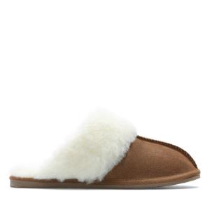 Women's Clarks Warm Lux Slippers Brown | CLK957ICF