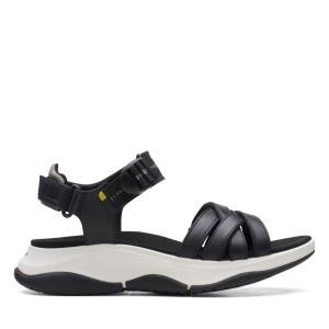 Women's Clarks Wave2.0 Sail. Sandals Black | CLK809BOJ