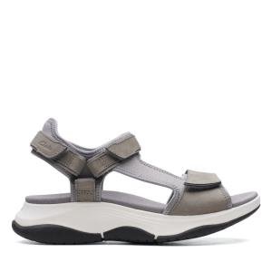 Women's Clarks Wave2.0 Skip. Sandals Grey | CLK280FLT