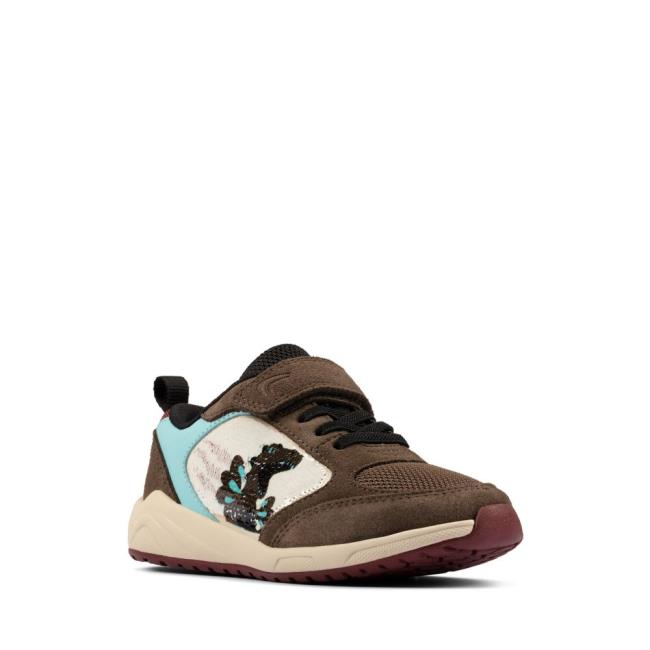 Boys' Clarks Aeon Flex Kid Sneakers Brown | CLK061KBZ