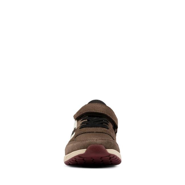 Boys' Clarks Aeon Flex Kid Sneakers Brown | CLK061KBZ