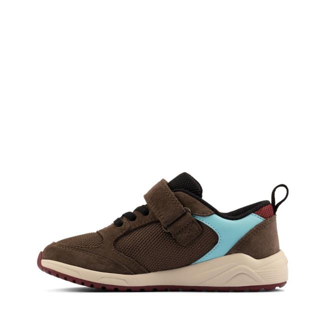 Boys' Clarks Aeon Flex Kid Sneakers Brown | CLK061KBZ