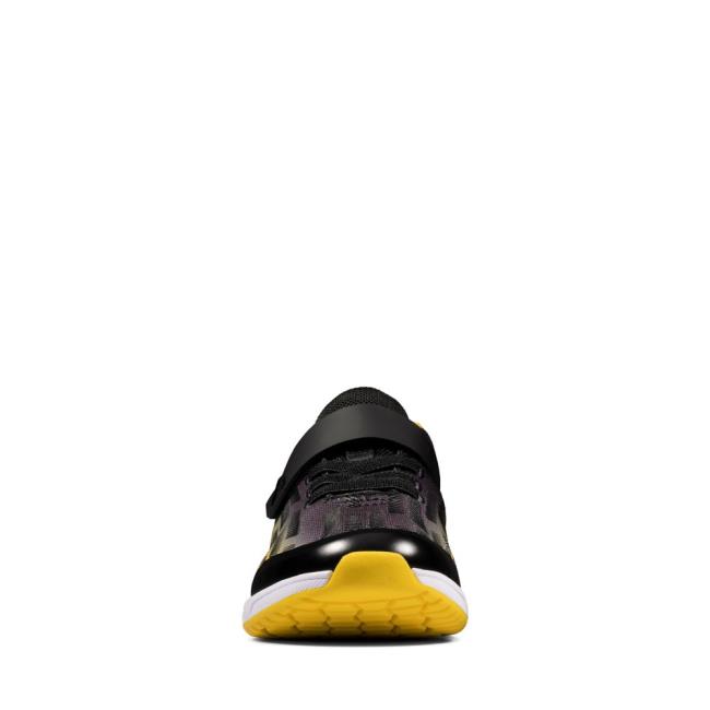 Boys' Clarks Aeon Pace Kid Sneakers Black / Yellow | CLK895RVE