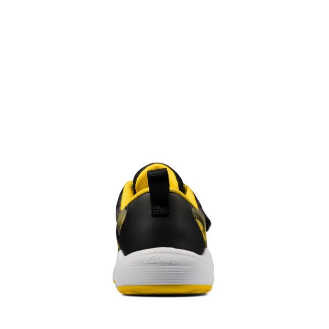 Boys' Clarks Aeon Pace Youth Sneakers Black / Yellow | CLK274OMU