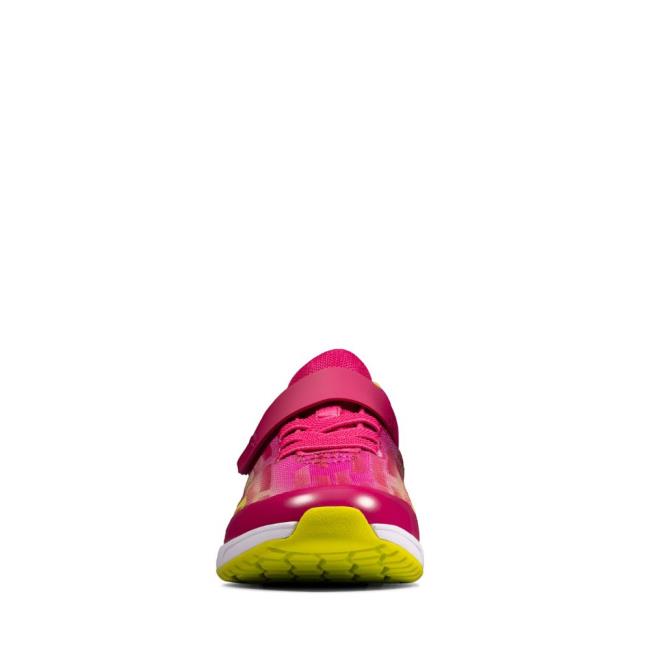 Boys' Clarks Aeon Pace Youth Sneakers Pink / Light Green | CLK468KCF