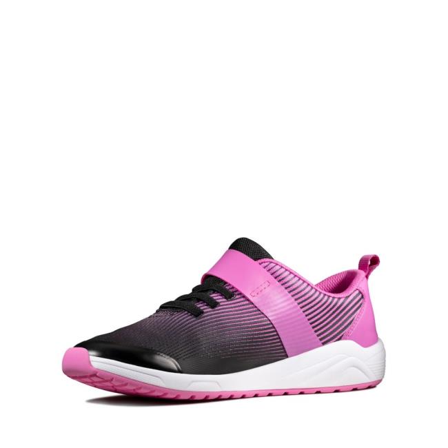 Boys' Clarks Aeon Pace Youth Sneakers Pink | CLK965VQU