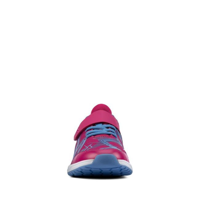 Boys' Clarks Aeon Pace Youth Sneakers Pink | CLK973EPD