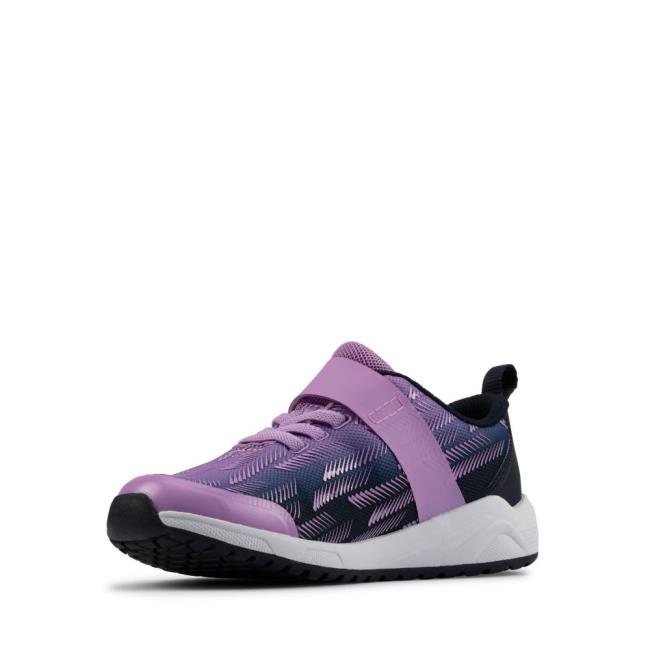 Boys' Clarks Aeon Pace Youth Sneakers Purple | CLK267KIE