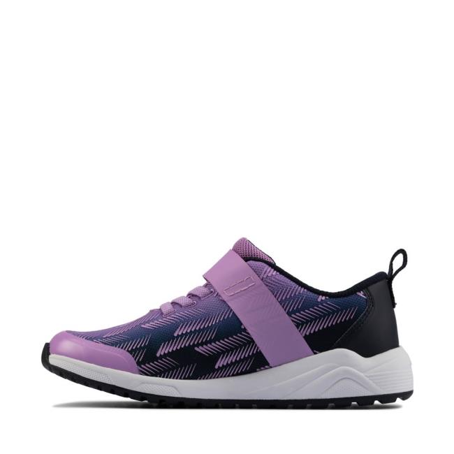 Boys' Clarks Aeon Pace Youth Sneakers Purple | CLK267KIE