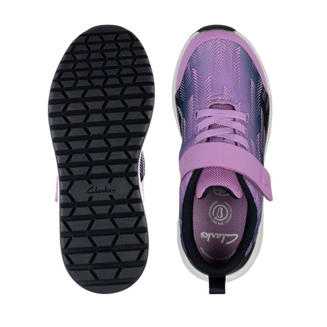 Boys' Clarks Aeon Pace Youth Sneakers Purple | CLK267KIE