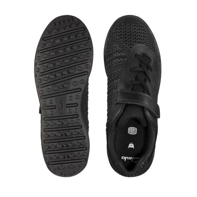 Boys' Clarks Award Swift Youth Sneakers Black | CLK539BTQ