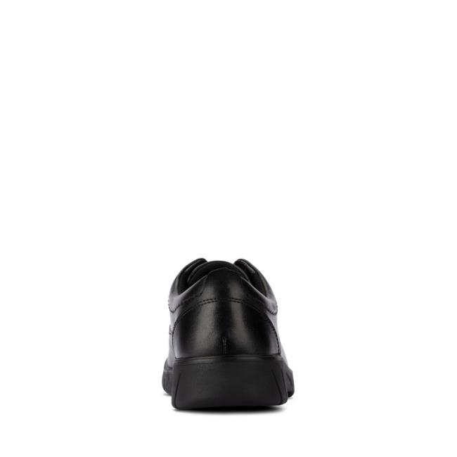 Boys' Clarks Branch Lace Youth School Shoes Black | CLK840BHM