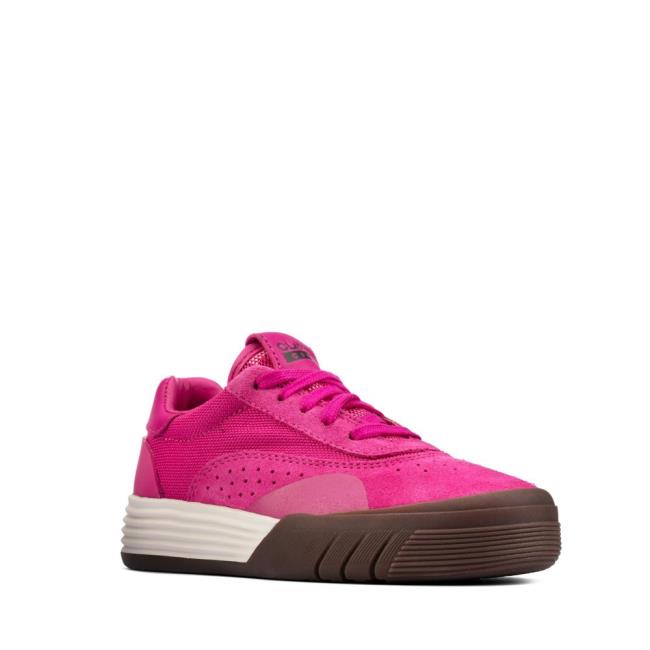 Boys' Clarks Cica Kid Sneakers Pink | CLK028XCR