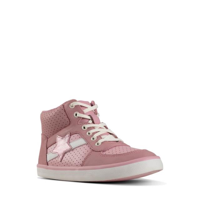 Boys' Clarks City Flake Kid Originals Boots Pink | CLK735ZYW