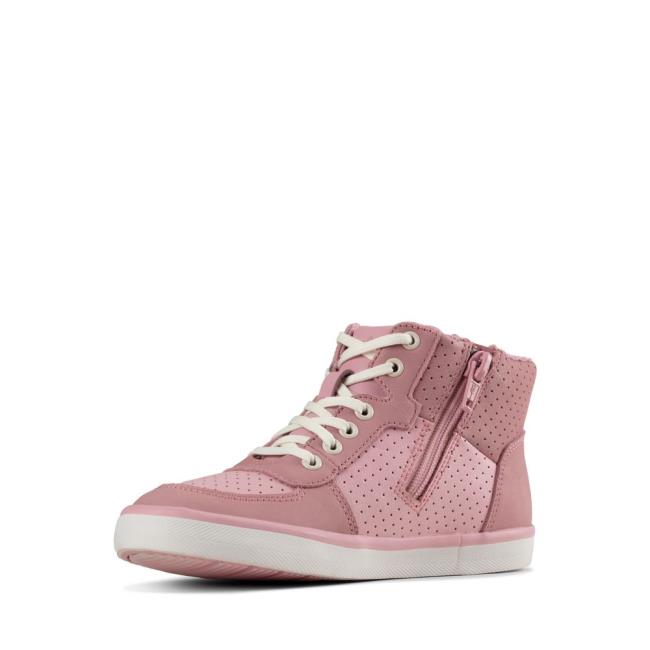 Boys' Clarks City Flake Kid Originals Boots Pink | CLK735ZYW